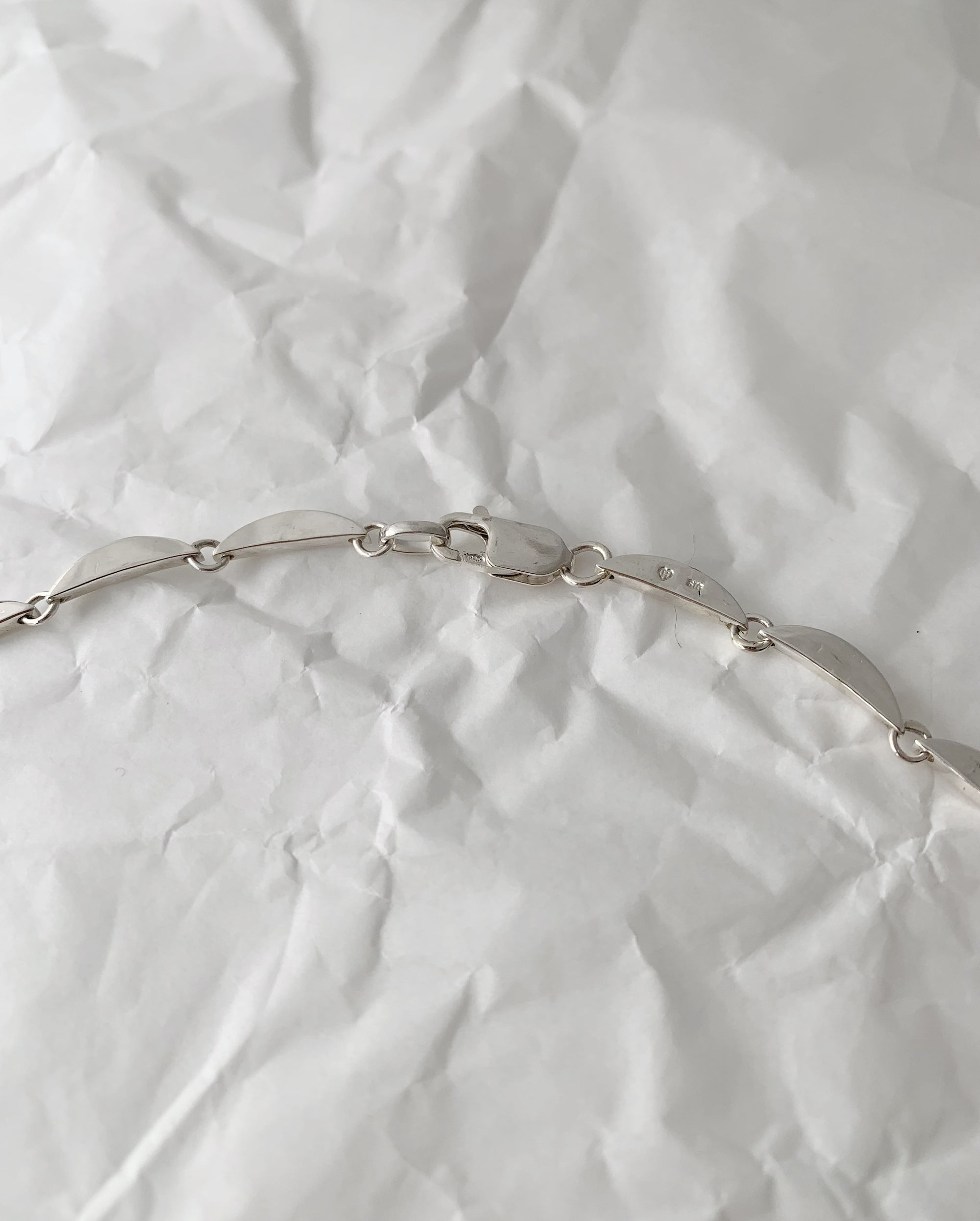 Crescent link necklace